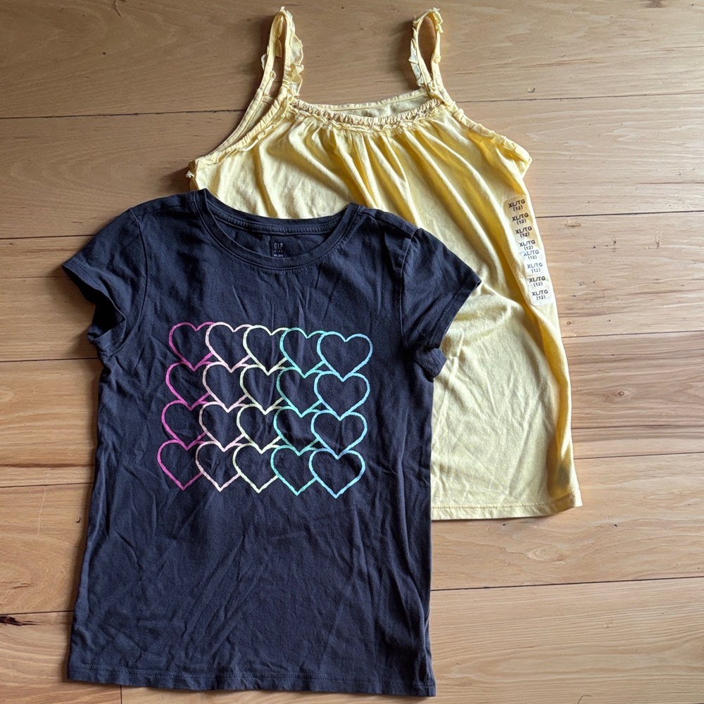 Girls Size 12/XL Gap Shirt Bundle.  Yellow Top is NWT